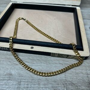 Classic Gold Heavy Plated Cuban Link Chain Necklace
